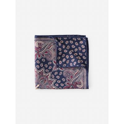 J.McLaughlin Men's Silk Pocket Square in Foulard Navy