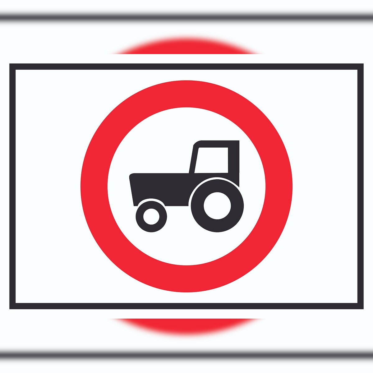 Durchfahrt verboten Trecker Symbol Schild A6 Rückseite selbstklebend Image
