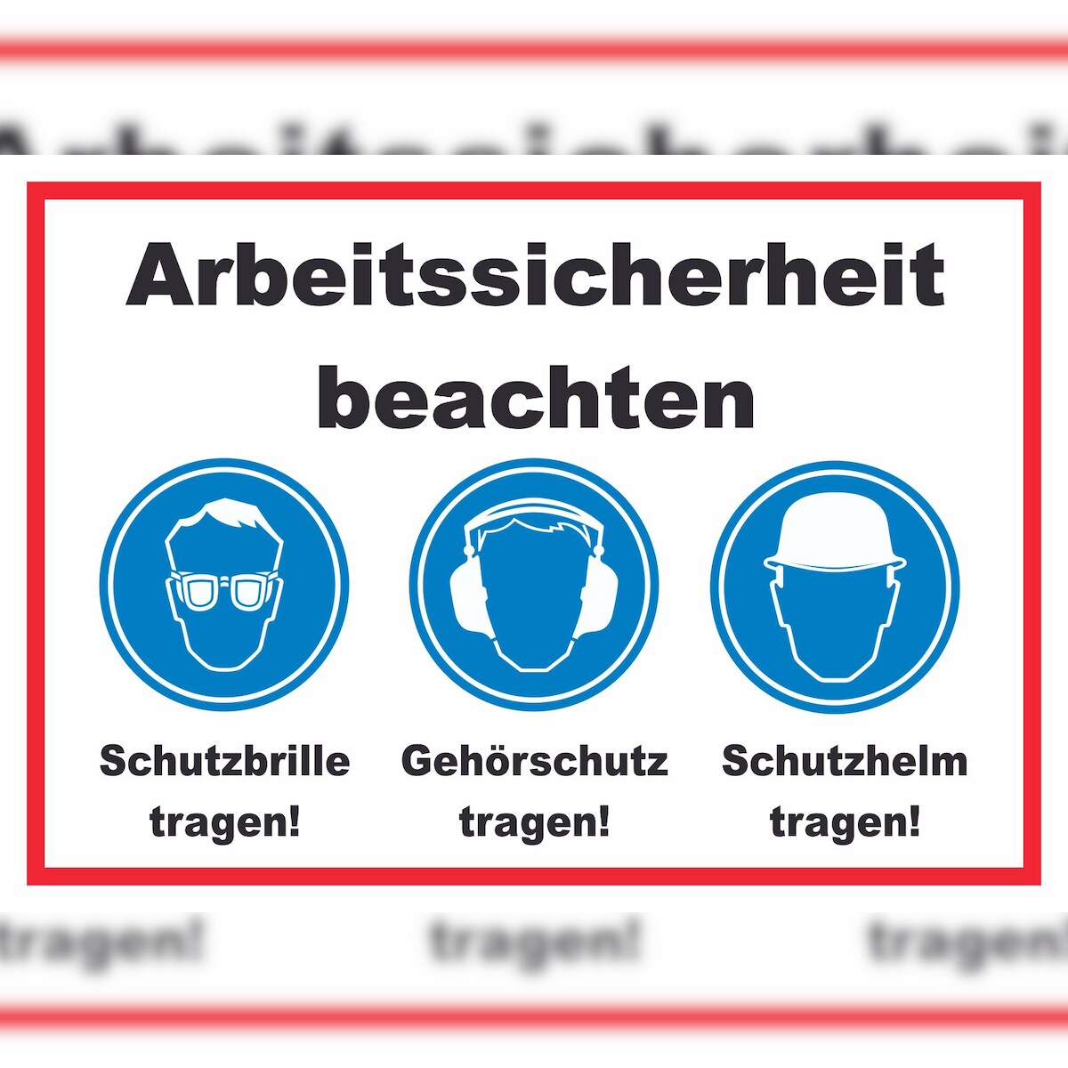 HB-Druck Arbeitssicherheit Augen Ohren Kopf Schild A3 (297x420mm) Image