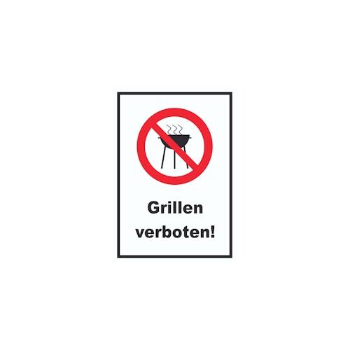 Grillen verboten Schild A2 Rückseite selbstklebend