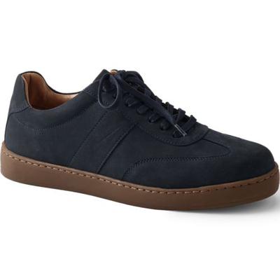 Leather Trainers, Men, size: 11, regular, Blue, Leather/Suede, by Lands' End
