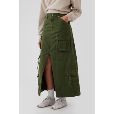Gap Womens Green Cargo Maxi Skirt - Green