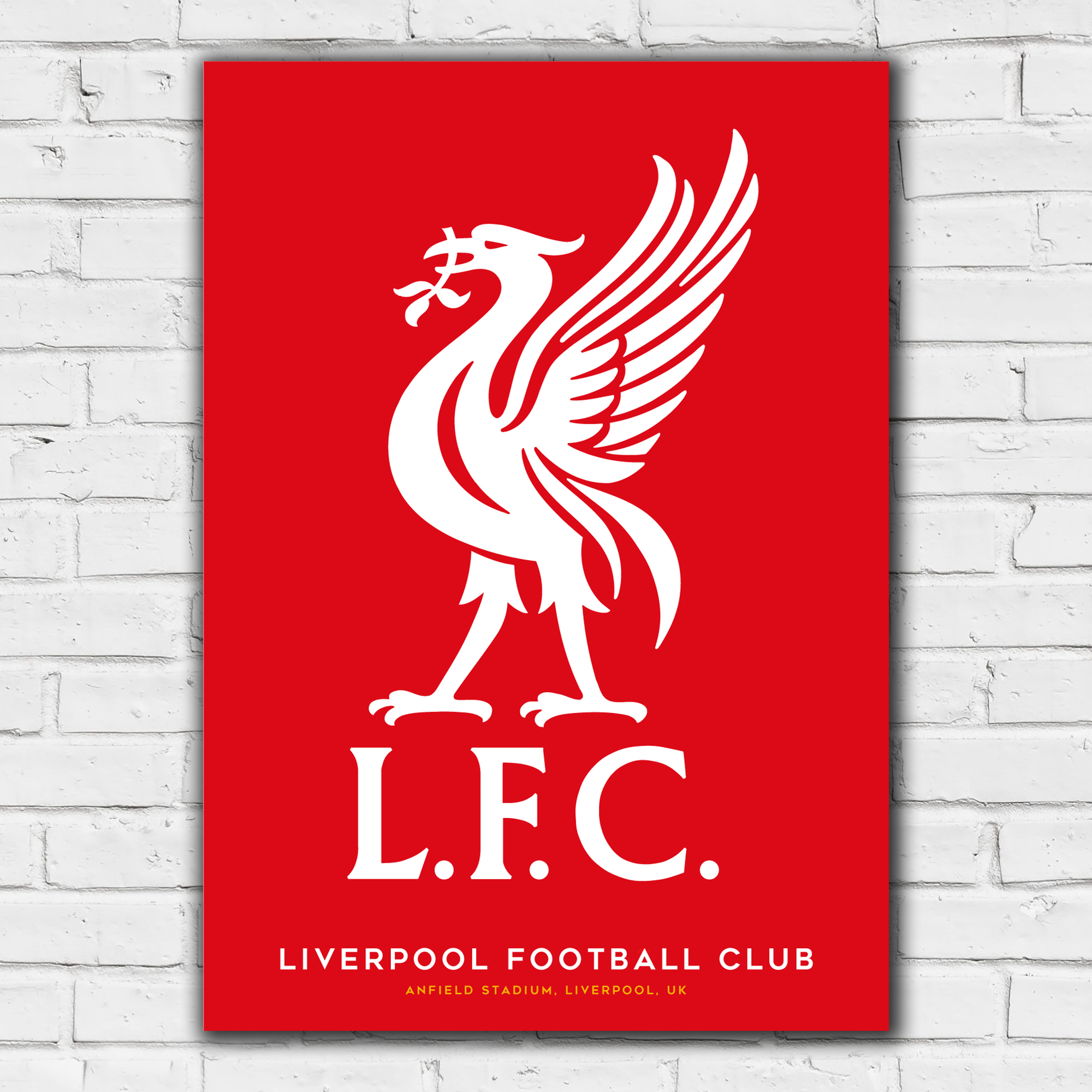 Liverpool Liver Bird Roter Hintergrund Druck – ungerahmt A3 Image