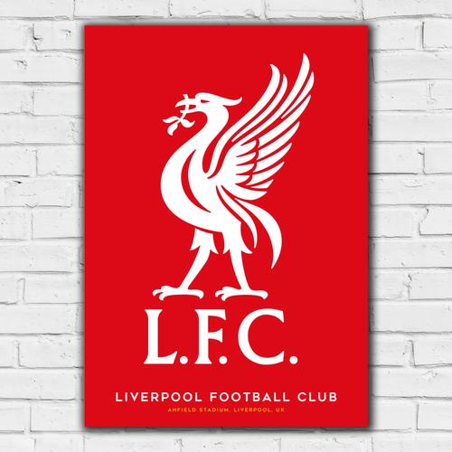 Liverpool Liver Bird Roter Hintergrund Druck – ungerahmt A3