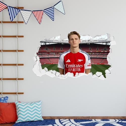 Arsenal Martin Odegaard 24-25 Wandaufkleber „kaputt“ – 90 cm Breite x 50 cm Höhe