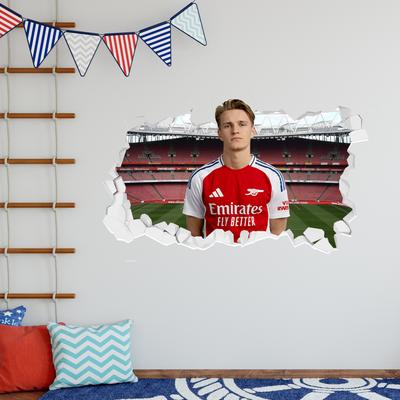 Arsenal Martin Odegaard 24-25 Wandaufkleber „kaputt“ – 90 cm Breite x 50 cm Höhe Image