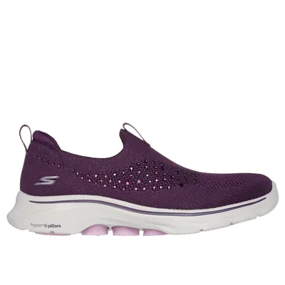 Skechers Women's GO WALK 7 - Blink Slip-On Shoes | Size 9.5 | Plum | Textile/Synthetic