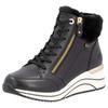 Winterstiefelette REMONTE, Damen, Gr. 45, schwarz, Leder, Textil, casual, Schuhe, Keilabsatz, Schnürboots mit wasserabweisender TEX-Membran