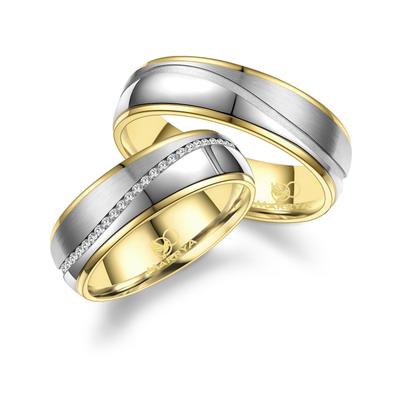 Trauring MARRYA "Edelstahl Ringe Trauringe Eheringe Partnerringe" Gr. 64, gold (herren ring, silber, gold), Fingerringe,