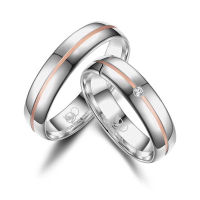 Trauring MARRYA "Silber Ringe Trauringe Eheringe Partnerringe" Gr. 66, rosa (damen ring, silber, rosé), Fingerringe, Dam