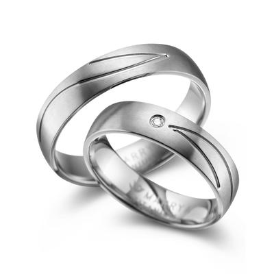 Verlobungsring MARRYA "Titan Ringe Trauringe Eheringe Partnerringe" Gr. 48, silber (herren ring, silber), Fingerringe, D