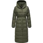 Steppmantel RAGWEAR "Niara Long", Damen, Gr. XL (42), grün (olivgrün), Obermaterial: 100% Nylon, Innenfutter: 100% Polyester, Wattierung: 100% Polyester, modisch, gerade ca. Mitte Wade, hoch geschlossener Ausschnitt, Langarm Ärmel ohne Ärmelschlitz...