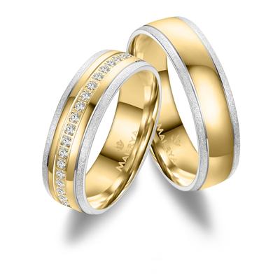 Verlobungsring MARRYA "Edelstahl Ringe Trauringe Eheringe Partnerringe" Gr. 54, silber (damen ring, silber, gold), Finge