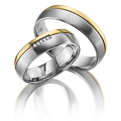 Trauring MARRYA "Titan Ringe Trauringe Eheringe Partnerringe" Gr. 64, gold (damen ring, gold, silber), Fingerringe, Dame