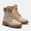 Winterstiefel TIMBERLAND "CORTINA VALLEY MID LACE UP WATERPROOF BOOT", Gr. 39, beige (light beige nubuck), Leder, sportlich, Schuhe, Winterschuhe, Winterboots, Schnürboots, Schnürstiefel, wasserdicht