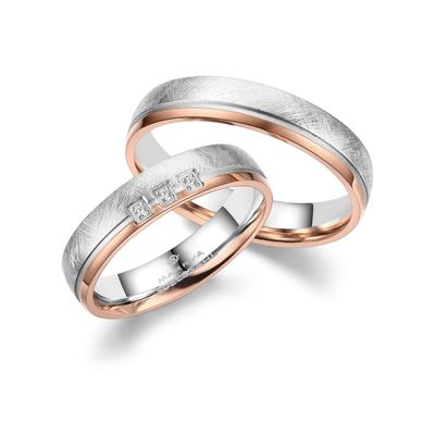 Trauring MARRYA "Edelstahl Ringe Trauringe Eheringe Partnerringe" Gr. 50, rosa (damen ring, silber, rosé), Fingerringe, 