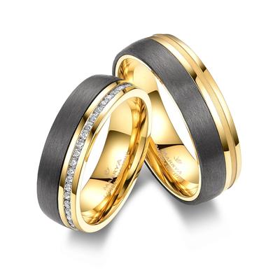 Trauring MARRYA "Carbon Ringe Trauringe Eheringe Partnerringe" Gr. 60, schwarz (herren ring, schwarz, gold), Fingerringe