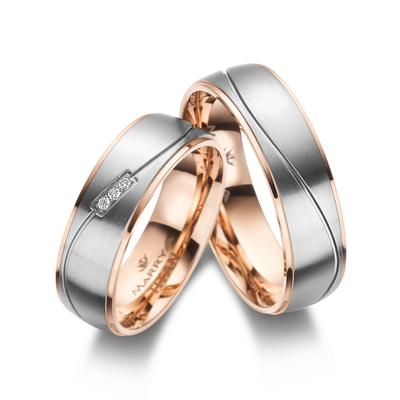 Verlobungsring MARRYA "Titan Ringe Trauringe Eheringe Partnerringe" Gr. 66, rosa (damen ring, silber, rosé), Fingerringe