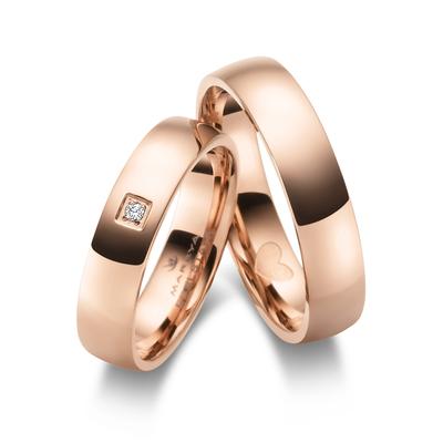 Trauring MARRYA "Edelstahl Ringe Trauringe Eheringe Partnerringe" Gr. 54, rosa (damen ring, rosé), Fingerringe, Damen, 5