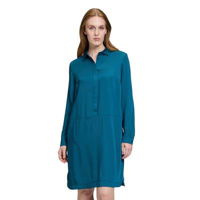 Hemdblusenkleid BETTY BARCLAY "Betty Barclay Hemdblusenkleid mit Knopfleiste", Damen, Gr. 36, Normalgrößen, blau (magic blau), Obermaterial: 52% Polyester, 48% Viskose., modisch, figurumspielend kurz, Langarm, Kleider, Form Image