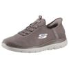 Slip-On Sneaker SKECHERS "SUMMITS", Damen, Gr. 40, braun, Textil, meliert, sportlich, Schuhe Sneaker, Slipper, Freizeitschuh, Halbschuh in veganer Verarbeitung