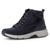 Schnürboots GABOR ROLLINGSOFT, Damen, Gr. 41, blau (dunkelblau), Nubukleder, sportlich, Schuhe, Keilabsatz, Freitzeitschuh, High-Top-Sneaker, Label an der Ferse