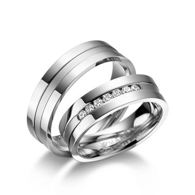 Trauring MARRYA "Edelstahl Ringe Trauringe Eheringe Partnerringe" Gr. 60, silber (damen ring, silber), Fingerringe, Dame