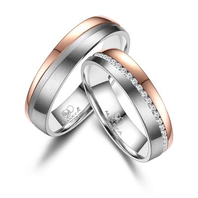 Trauring MARRYA "Titan Ringe Trauringe Eheringe Partnerringe" Gr. 54, rosa (herren ring, silber, rosé), Fingerringe, Dam