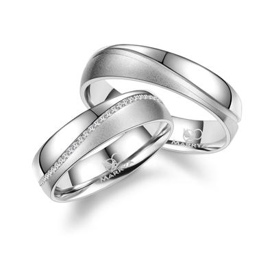 Verlobungsring MARRYA "Silber Ringe Trauringe Eheringe Partnerringe" Gr. 72, silber (herren ring, silber), Fingerringe, 