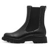 Chelseaboots TAMARIS, Damen, Gr. 37, schwarz, Lederimitat, Elastischer Einsatz, unifarben, klassisch, Schuhe, Blockabsatz, Stiefelette, Bikerboots mit glänzenden Nieten besetzt