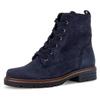 Schnürboots GABOR, Damen, Gr. 40, blau (dunkelblau), Nubukleder, unifarben, casual, Schuhe, Blockabsatz, Schnürstiefelette, praktischer Innenreißverschluss