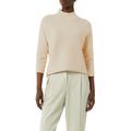Strickpullover COMMA, Damen, Gr. 44, beige, Strick, Obermaterial: 80% Viskose, 20% Polyamid, unifarben, casual, regular fit taillenbedeckt, ohne Ausschnitt, 3/4-Ärmel gerader Abschluss, Pullover, mit Rollkragen