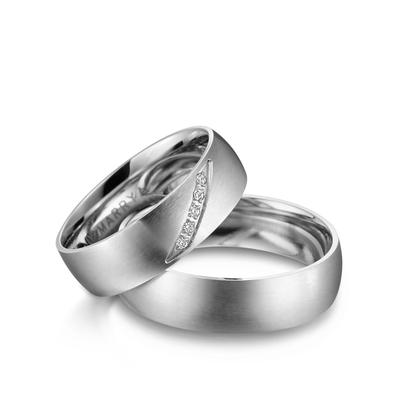 Verlobungsring MARRYA "Edelstahl Ringe Trauringe Eheringe Partnerringe" Gr. 64, silber (herren ring, silber), Fingerring