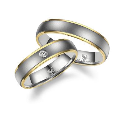 Verlobungsring MARRYA "Titan Ringe Trauringe Eheringe Partnerringe" Gr. 64, gold (herren ring, gold, silber), Fingerring