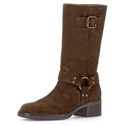 Stiefel GABOR Gr. 41, Normalschaft, braun (cognac) Damen Schuhe Blockabsatz, Bikerstiefel, Langschaftsiefel mit Best Fitting