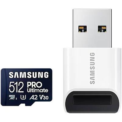 SAMSUNG Speicherkarte "PRO Ultimate microSD 128GB" Speicherkarten Gr. 512 GB, blau