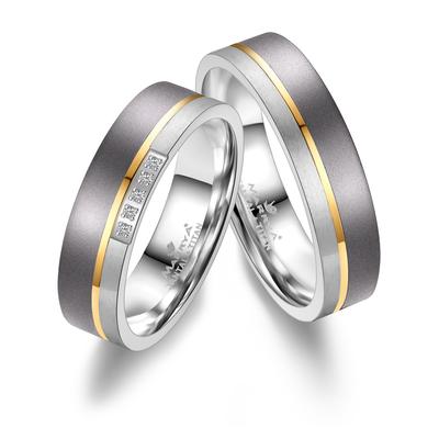 Trauring MARRYA "Tantal Ringe Trauringe Eheringe Partnerringe" Gr. 50, silber (damen ring, silber, gold), Fingerringe, D