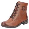 Schnürstiefelette RIEKER, Damen, Gr. 41, braun, Lederimitat, used, klassisch, Schuhe, Schnürboots, Klassik-Boots, Blockabsatz, in Used-Optik