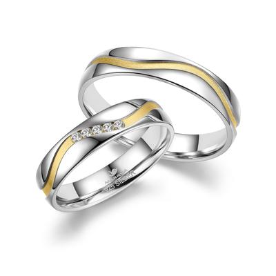 Trauring MARRYA "Silber Ringe Trauringe Eheringe Partnerringe" Gr. 70, gold (herren ring, silber, gold), Fingerringe, Da