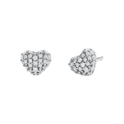 Paar Ohrstecker MICHAEL KORS "Schmuck Geschenk Silber 925 PREMIUM PAVÉ HEART, HERZ, MKC1119AN", silber (silberfarben, kr