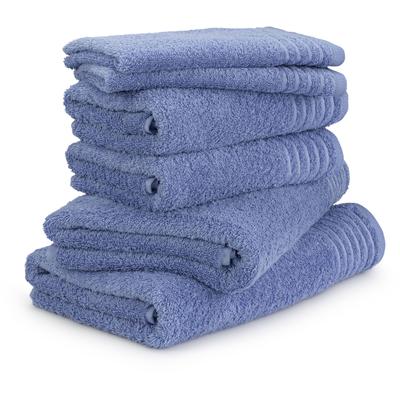 Handtuch Set MÖVE "New Classic", blau (cornflower), 6 St., Walkfrottier, Walkfrottier, Obermaterial: 100% Baumwolle, Han