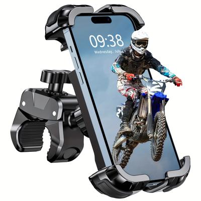 TEMU Bike Phone Holder, 360Â° Rotatable, 1-second Lock, Secure Protection, Compatible With 4.7-6.8 Inch Phones, For Mountain Bike/atv/scooter Handlebars