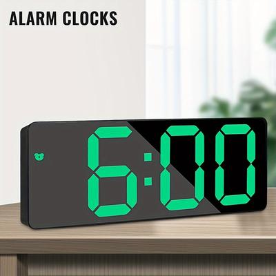 TEMU 1pc Digital Alarm Clock Led Travel Alarm Clocks With Button Brightness Adjustable