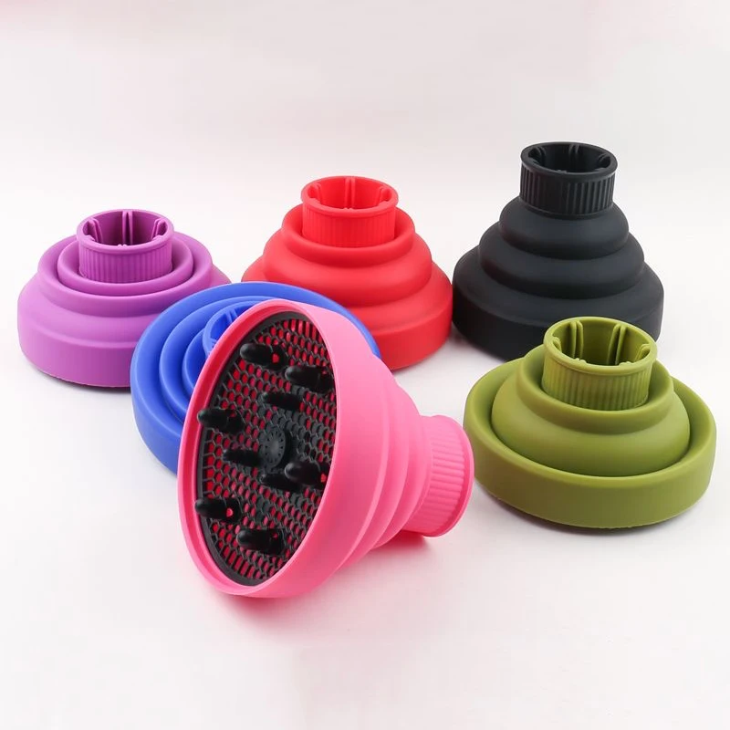 1-teiliger zusammenklappbarer Silikon-Haartrockner-Diffusor für unterwegs und einfache Aufbewahrung, speziell für Echthaarperücken Image