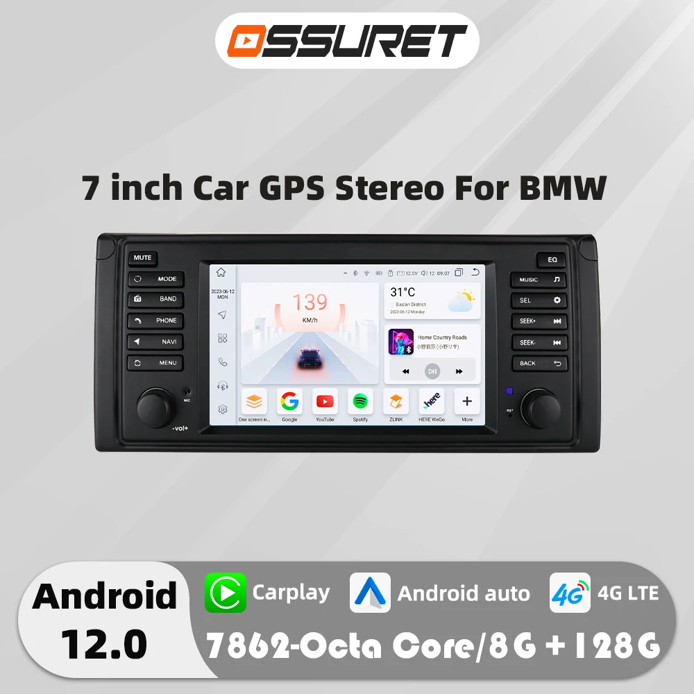 7862 dsp carplay android autoradio für x5 e53 2012-2016 für bmw 5 e39 multimedia video player gps navi stereo 4g 8core head unit
