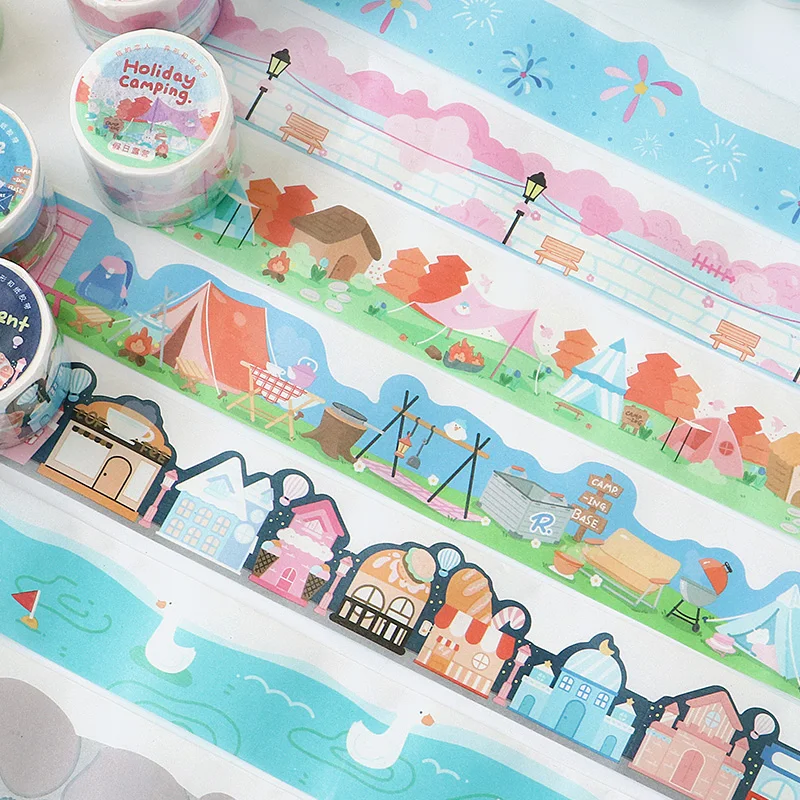 Washi Tape geht zur Gartenparty-Serie DIY schreiben einfache Wäsche gehen Graffiti dekorative Label Craft Tape neu Image