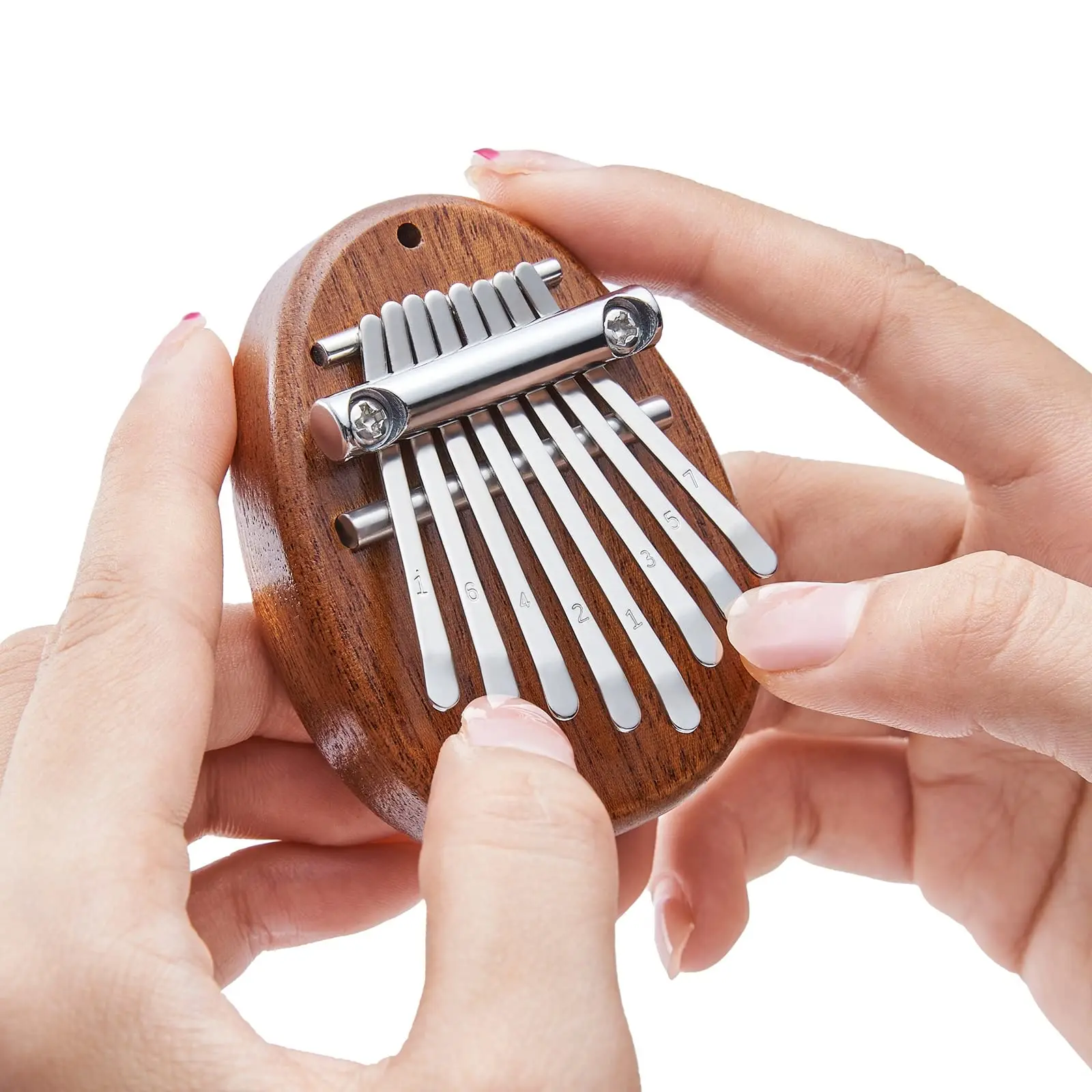 Mini Kalimba Daumenklavier mit 8 Tasten, 1 Packung, Wassertropfen-Stil, niedliches Instrument, tragbar, exquisites Geschenkset für Kinder Image