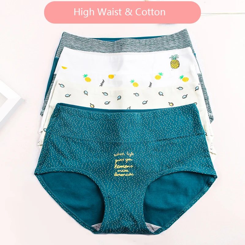 5 Stück Baumwolle Damen Höschen hohe Taille Körper abnehmen Unterwäsche Mode druck Mädchen Slips sexy Höschen plus Größe Damen Dessous Image