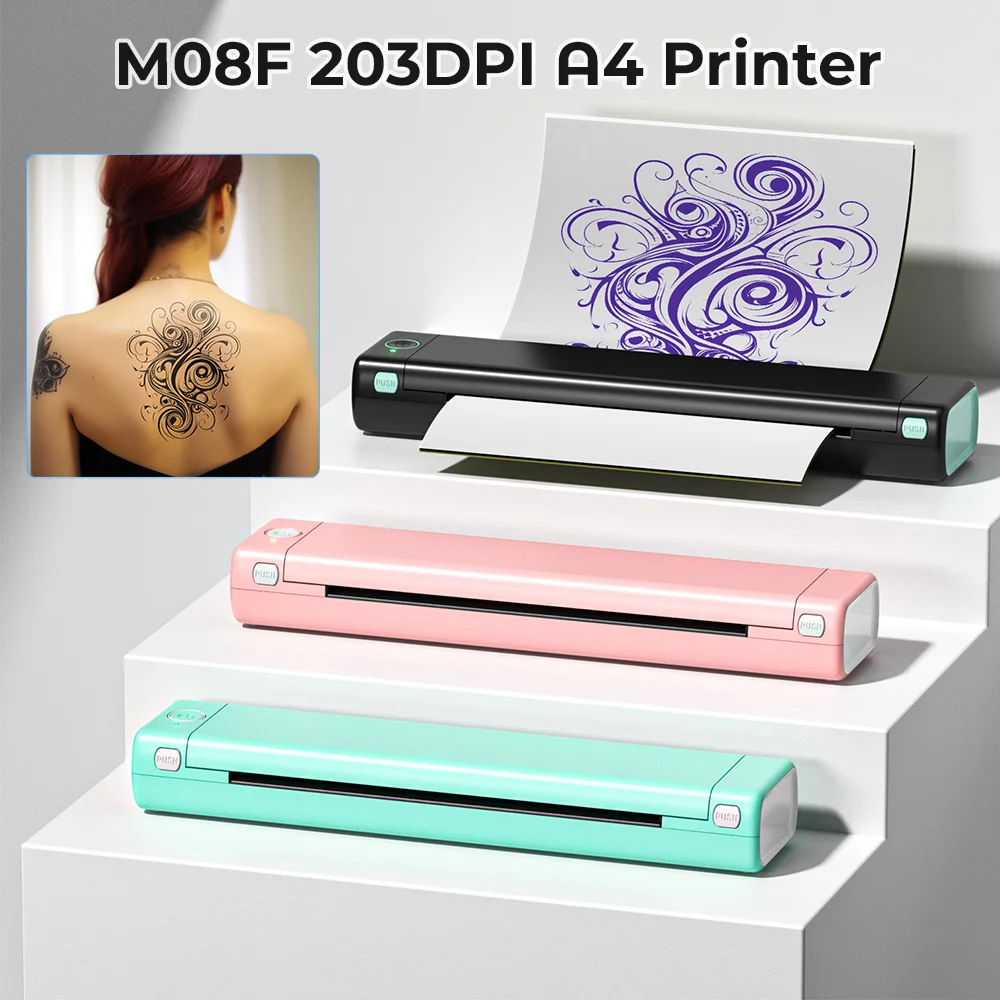 Phomemo m08f a4 tragbarer Thermo drucker 8.26 "x 11.69" a4 Thermopapier drahtloser mobiler Reise drucker Android iOS Laptop Drucker Image