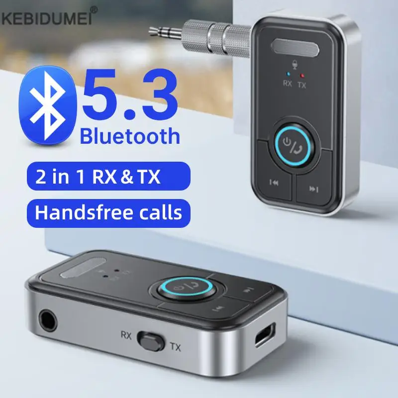 Bluetooth 5,3 Empfänger Sender 2 in1 Wireless Audio Adapter 3,5mm Aux Adapter für Auto Musik Kopfhörer Lautsprecher Freis prec heinrich tung Image